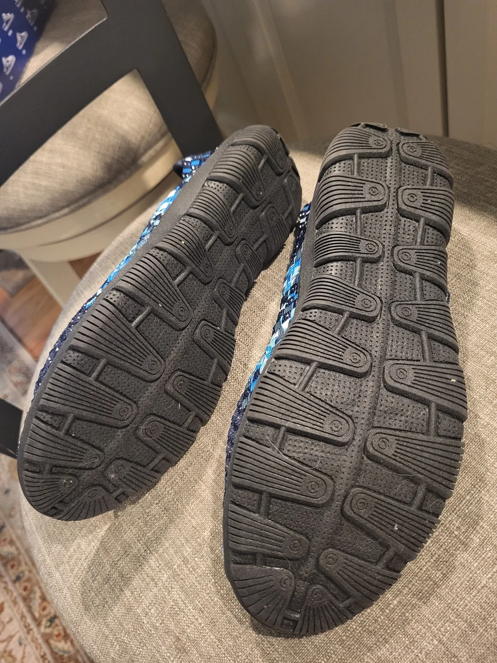 Lady Godiva Black, Navy and Light Blue Woven Open-Toe Sandals